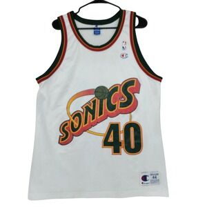 Seattle SuperSonics Jersey 44 Mens Tank White Shawn Kemp 40 Vtg 90s NBA Champion